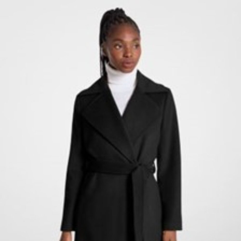 MICHAEL KORS Wool Blend Wrap Coat